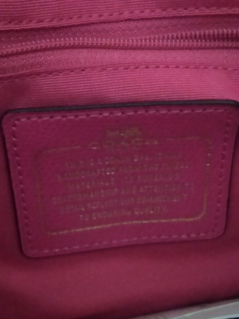 COACH RUBY DOUBLE HANDLE CROSSBODY (Category: Luxury Bags & Wallets) located in Quezon City. Submitted by thehaulworld (Listing ID 1313435104, Image 3). Description: ☑️ Brand New ☑️ Double Handle Strap (leather - long strap, gold chain - short for shoulder bag) ☑️ Color: Pink Ruby ☑️ GUARANTEED ORIGINAL - Personally bought in the US (with store price tag bought at $229.99) ☑️ Care card/Price Tag included (without dust bag) ☑️ Dimensions: L - 9½" 