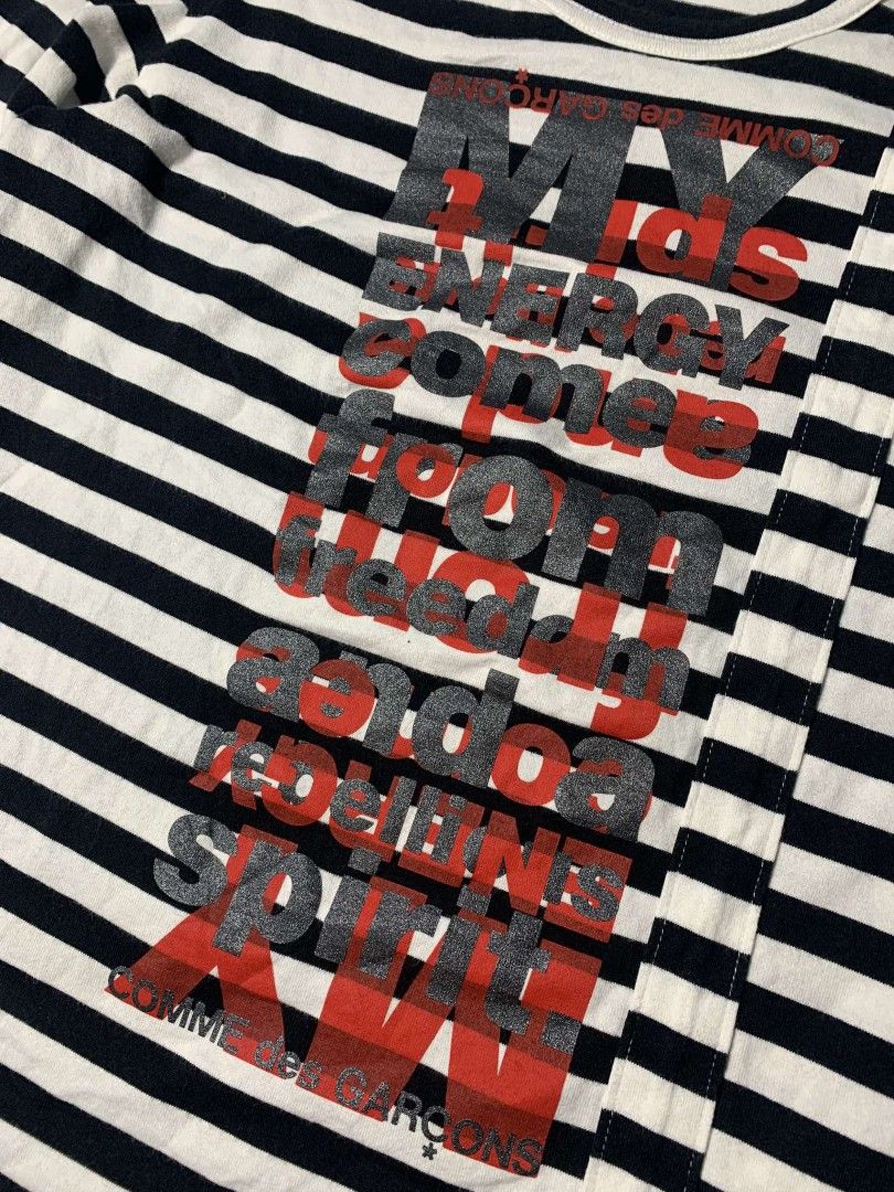 Comme des Garcons Striped Long sleeves (Category: Longsleeves) located in Santa Barbara. Submitted by ragrepository (Listing ID 1313471750, Image 2). Description: Length 23" Pit to pit 18.5" Sleeves 24" No flaws 1200+shipping fee.