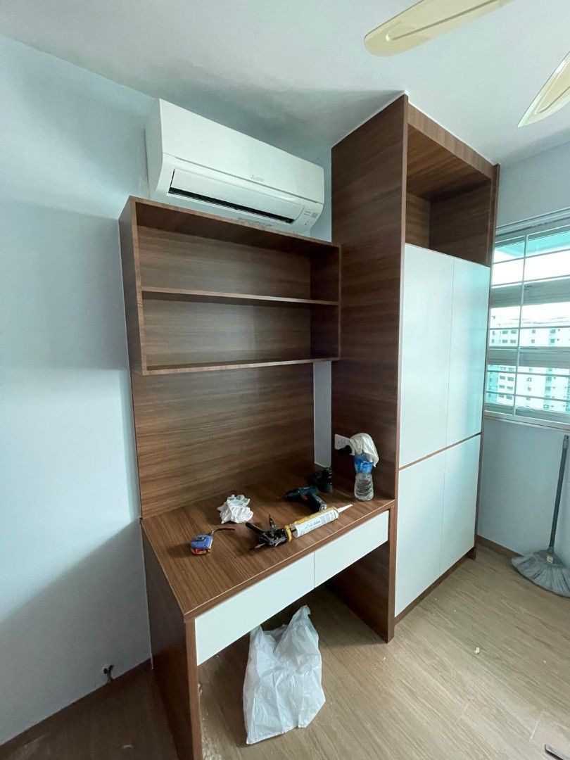Customize counter bar/ study table with cabinet62863075424899114