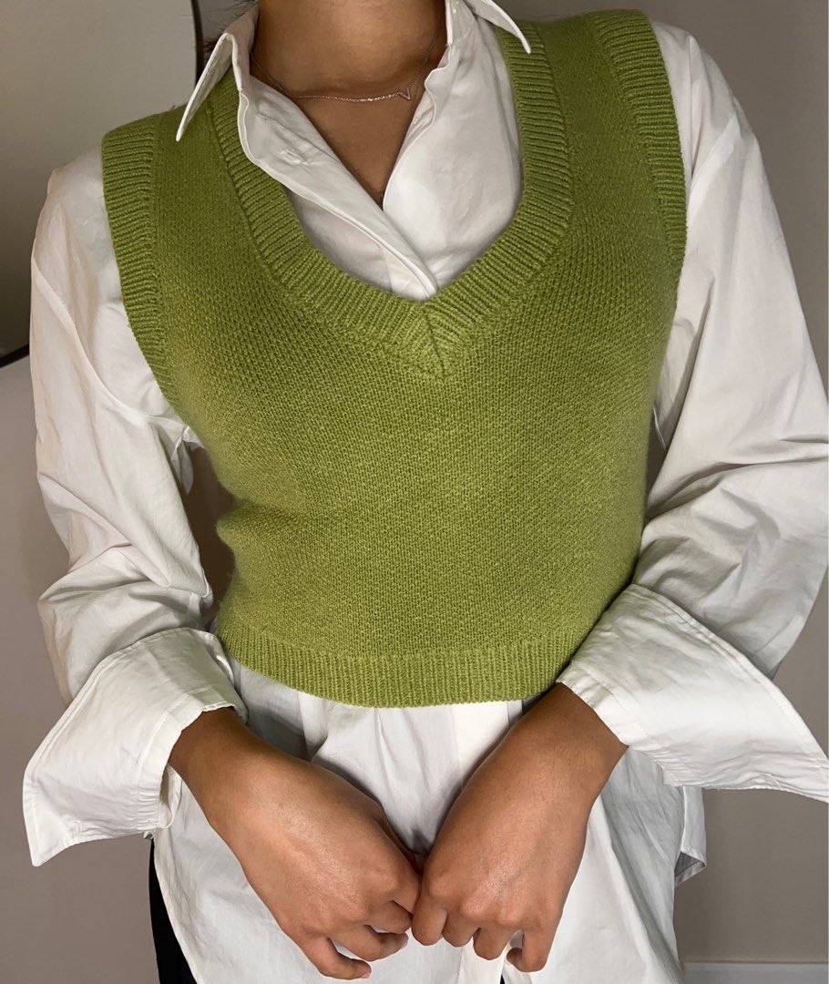 Light green sweater vest shop