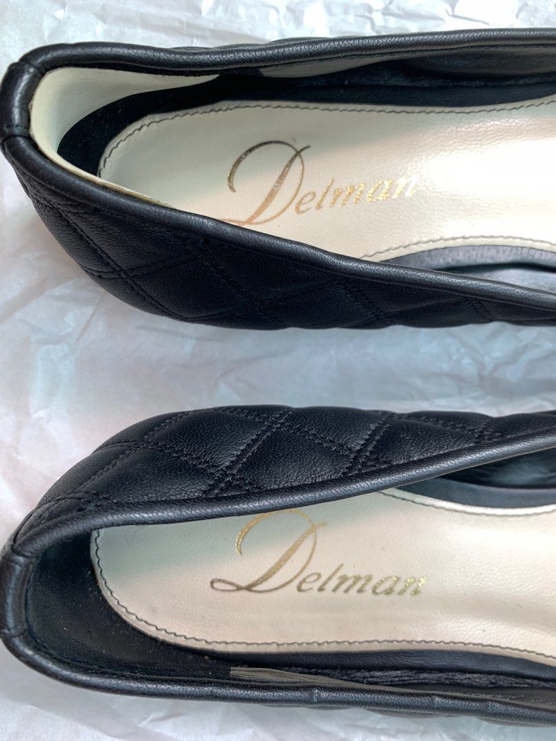 Delman black ballet flats