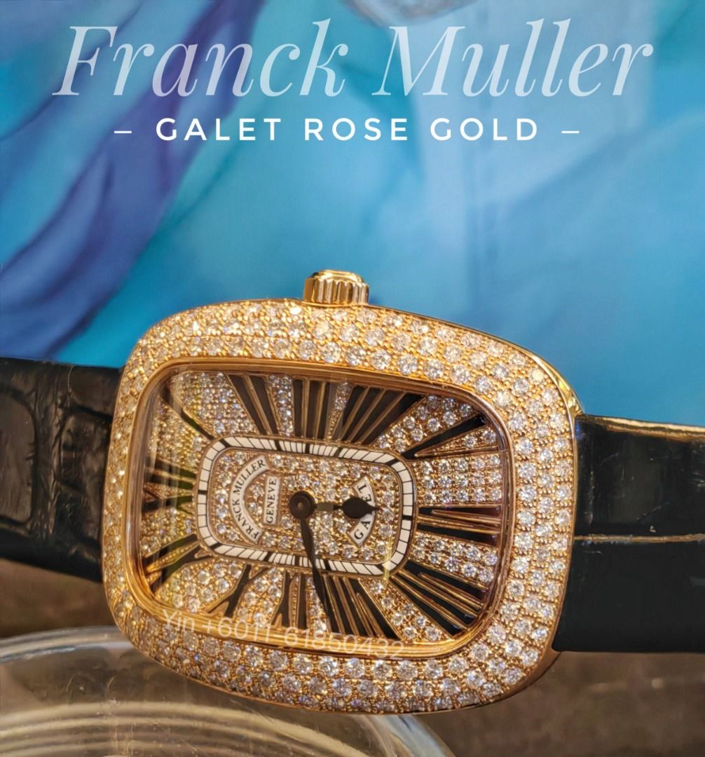 Franck Muller Galet 3002 Rose Gold 34mm setting diamond Quartz full set Luxury Watches on Carousell