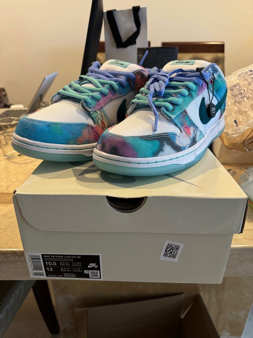 Futura x SB Dunk Low “White and Geode Teal” Brand new US