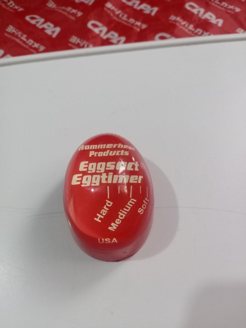 Hammerhead "egg timer" (Category: Cookware & Accessories) located in Tabaco. Submitted by fritznicoleshoppe (Listing ID 1313500523, Image 1). Description: Good as new Hammerhead "Eggsact Eggtimer". Made in the USA. Pang monitor ng nilalagang itlog depende sa inyo kung soft, medium, or hard-boiled egg gusto nyo😄🥰. Nasa 500 php po ito online. Selling this for only 150🥰👍🙂❤️.