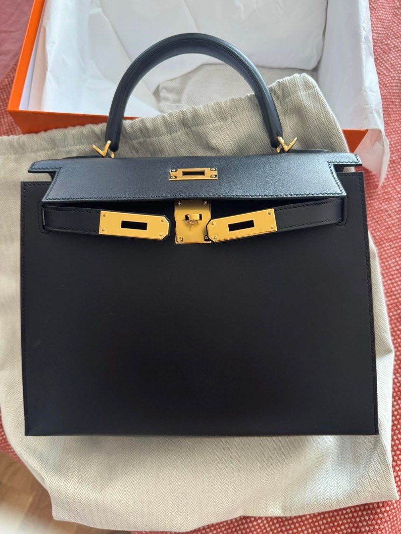 Hermes Kelly 28 Sellier Black Tadelakt Leather GHW 24071001 Luxury Bags Wallets on Carousell