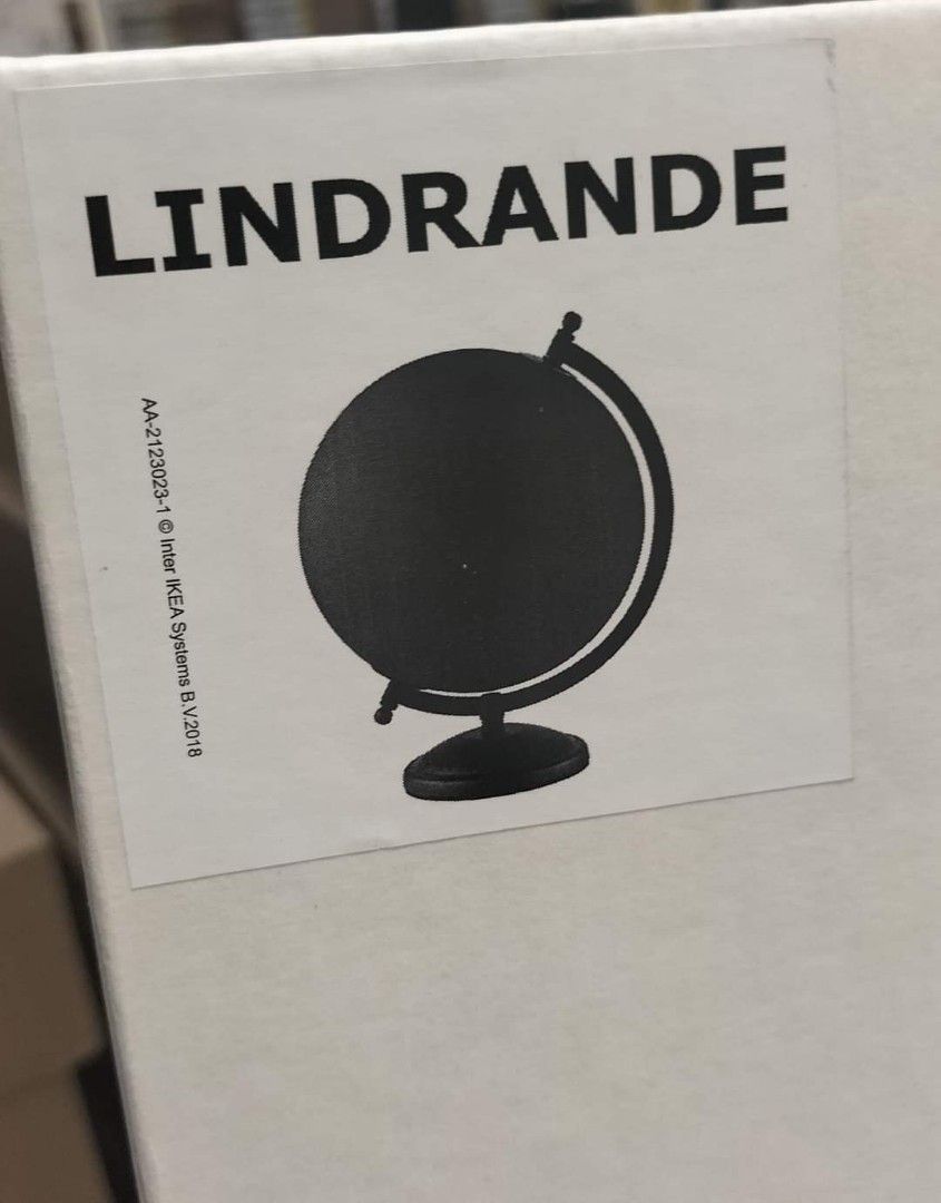 Ikea LINDRANDE Decoration Globe Black 28cm, Furniture & Home