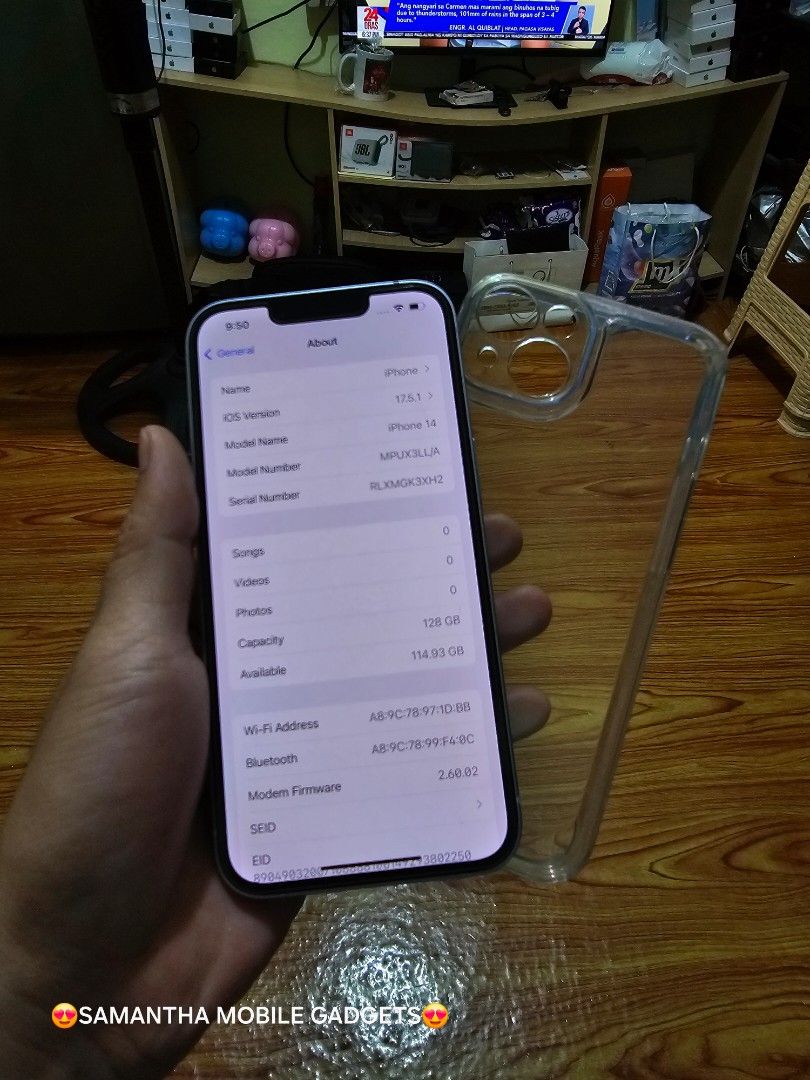 Iphone 14 128gb Openline (Category: iPhone 14 Series) located in Manila. Submitted by lenweltong05295 (Listing ID 1313562283, Image 2). Description: Iphone 14 128gb Openline Secondhand Charger Included Onhand Stock.