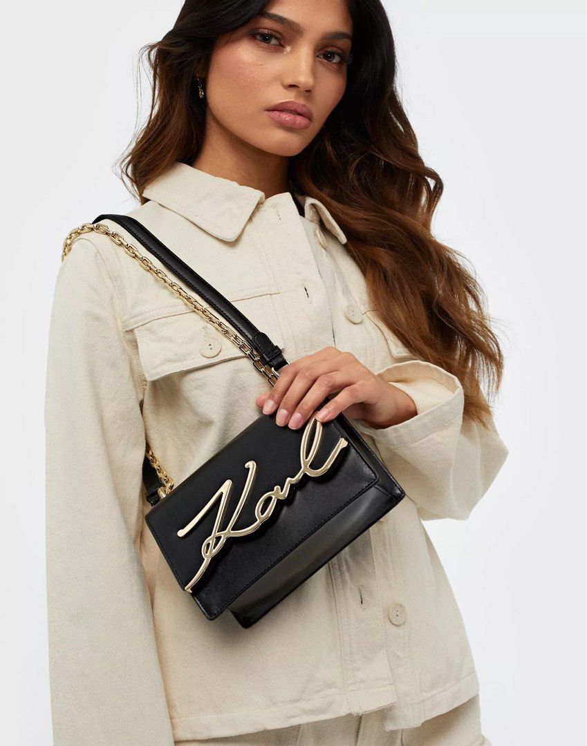 Karl lagerfeld signature shoulder bag store