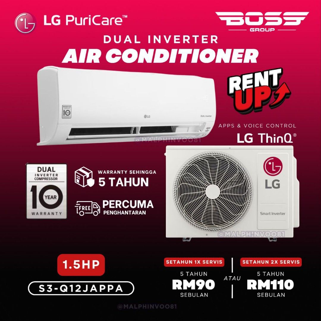 LG Dual Inverter Air Conditioner, TV & Home Appliances, Air ...