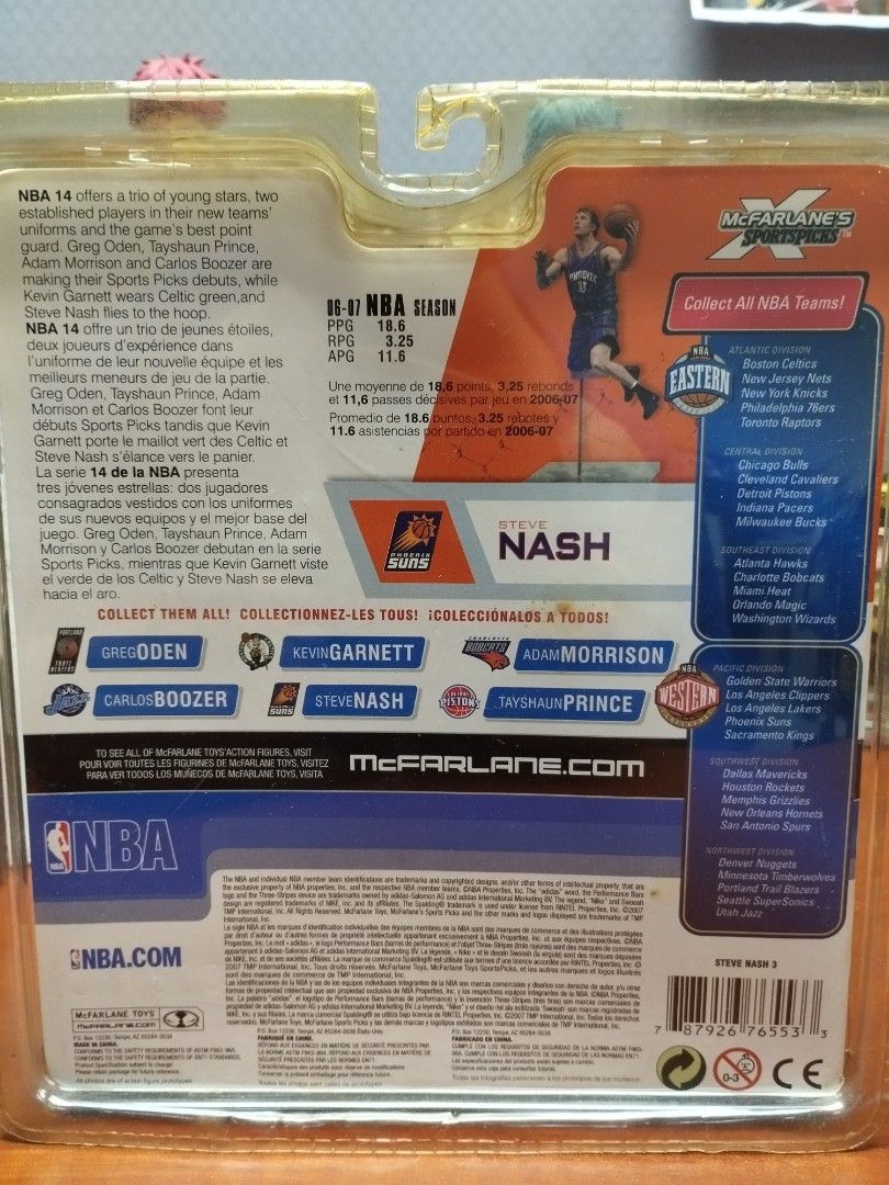 NBA McFarlane - Steve Nash (Category: Figurines & Statues) located in Cagayan de Oro. Submitted by maxxson11 (Listing ID 1313522551, Image 2). Description: Steve Nash - Phoenix Suns NBA Mcfarlane Figure Vintage Collection Figure Sealed MOD: LBC or JnT MOP: Gcash, COP or COD.