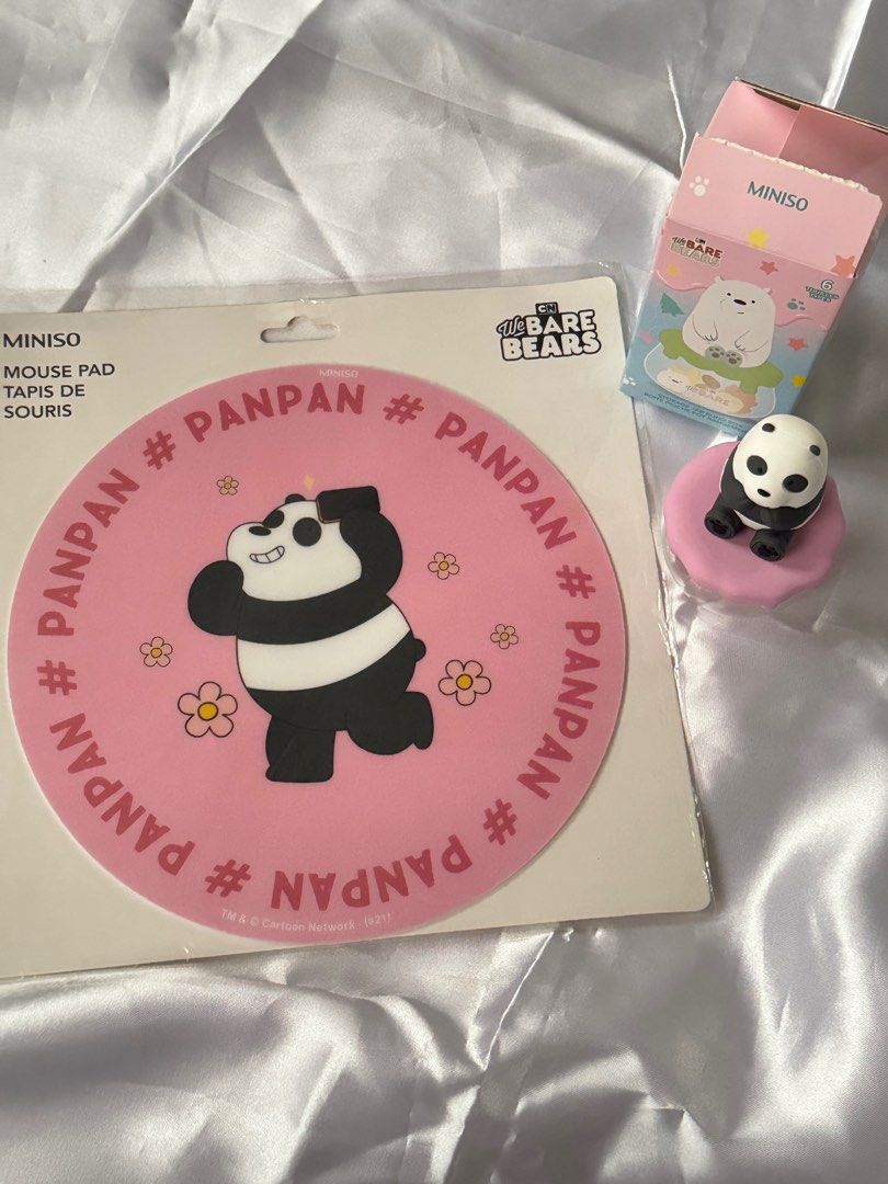 Original Miniso We Bare Bears Panda Mouse Pad (Category: Mouse & Mousepads) located in Caloocan City. Submitted by tkqtty (Listing ID 1313480499, Image 2). Description: - Original - Bought from Miniso Store - Never been used - blind box is not included Rfs: nag impulsive buying ako.