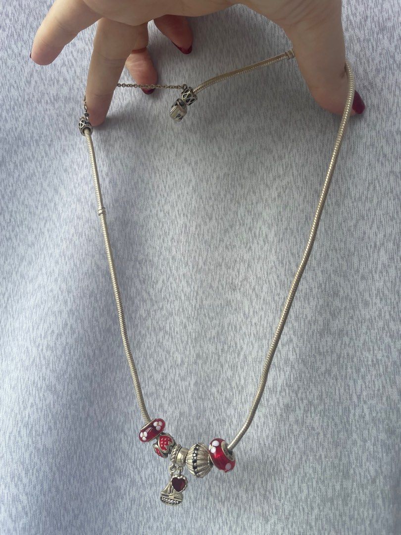Pandora necklace that holds charms top