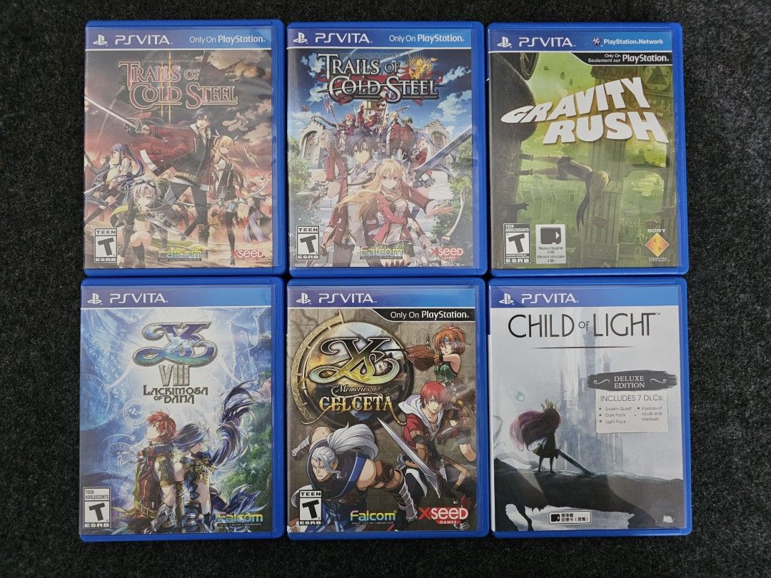PS Vita Games (Category: PlayStation) located in Paranaque City. Submitted by john020497 (Listing ID 1313485827, Image 1). Description: YS Memories of Celceta - 1.2k YS VIII: Lacrimosa of Dana - 4k Trails of Cold Steel - 2.5k Trails of Cold Steel 2 - 2.5k Child of Light - 1.5k Gravity Rush - 2k Parañaque area. Delivery via Lalamove/Grab..