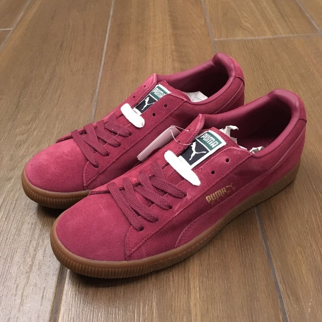 PUMA Clyde Burgundy Gum UK8.5 US9.5 suede basket palermo Men s Fashion Footwear Sneakers on Carousell