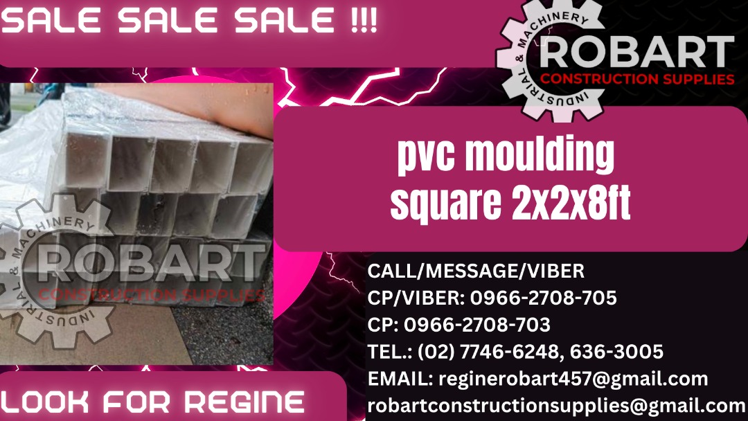 pvc moulding square 2x2x8ft, Commercial & Industrial, Construction ...