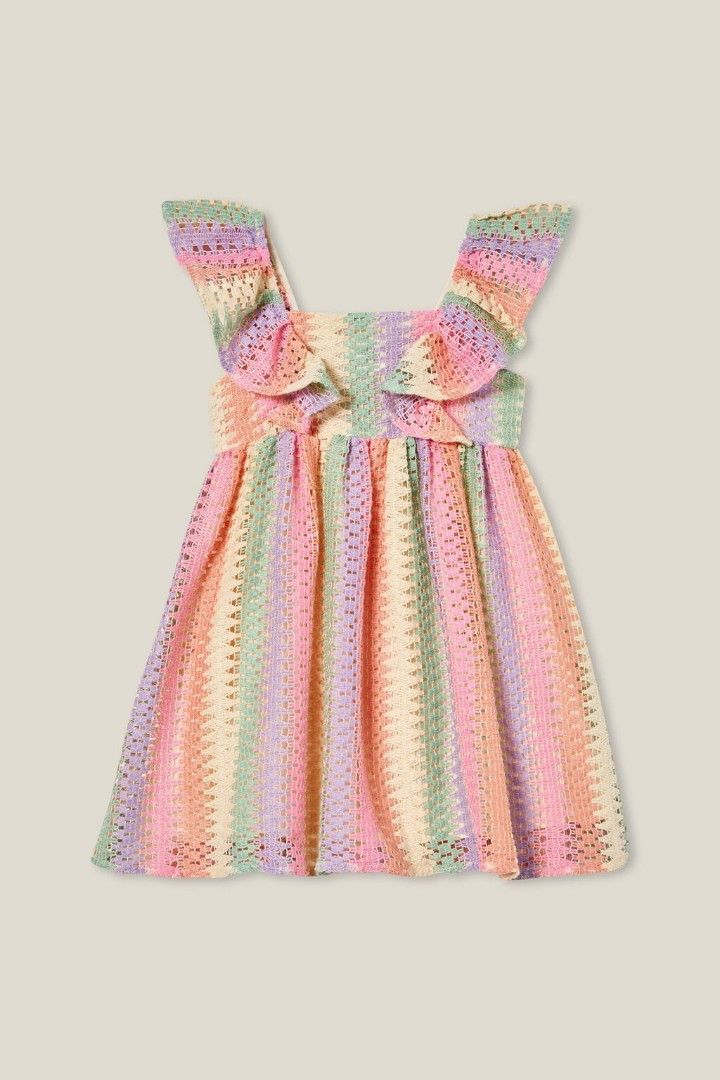 RUFFLE WRAP DRESS RAINBOW BODY