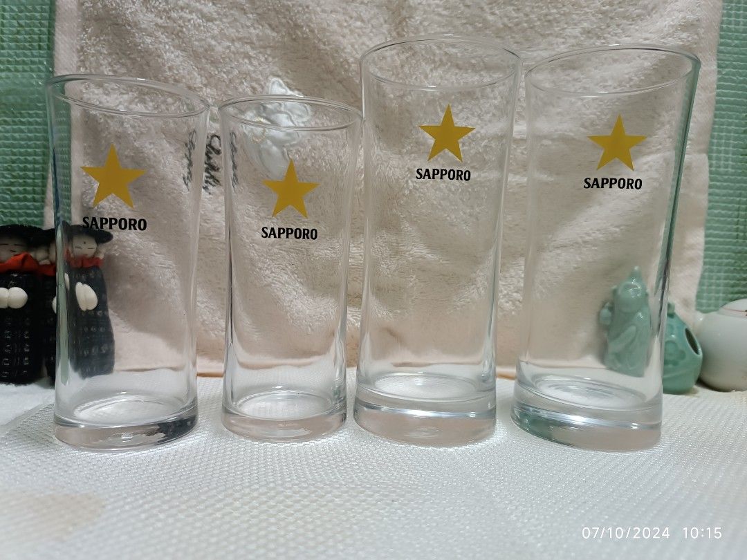 Sapporo drinking glass (Category: Dinnerware & Cutlery) located in Bulacan. Submitted by jap.aniks27 (Listing ID 1313437045, Image 2). Description: sapporo beer glass 5⅜ and 6⅜ Tall glass.