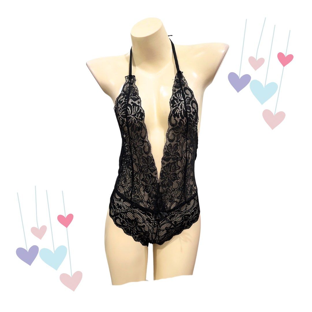 Hot Sexy Black Teddy Lingerie Set