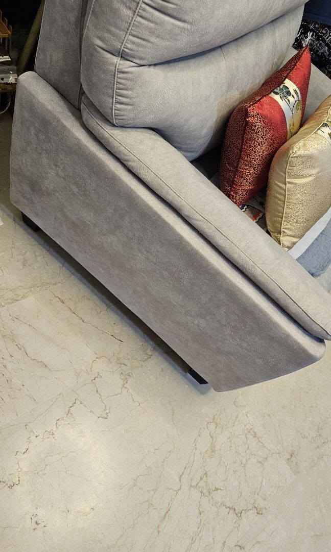 Sofa (Category: Sofas) located in Singapore. Submitted by hkgirl (Listing ID 1313568533, Image 3). Description: Sofa is more suitable for 1 seater.Suede cooling material in sky blue colour. Comfortable and soft cushion , custom made. Seat pan 55cm×55cm, height 90cm.