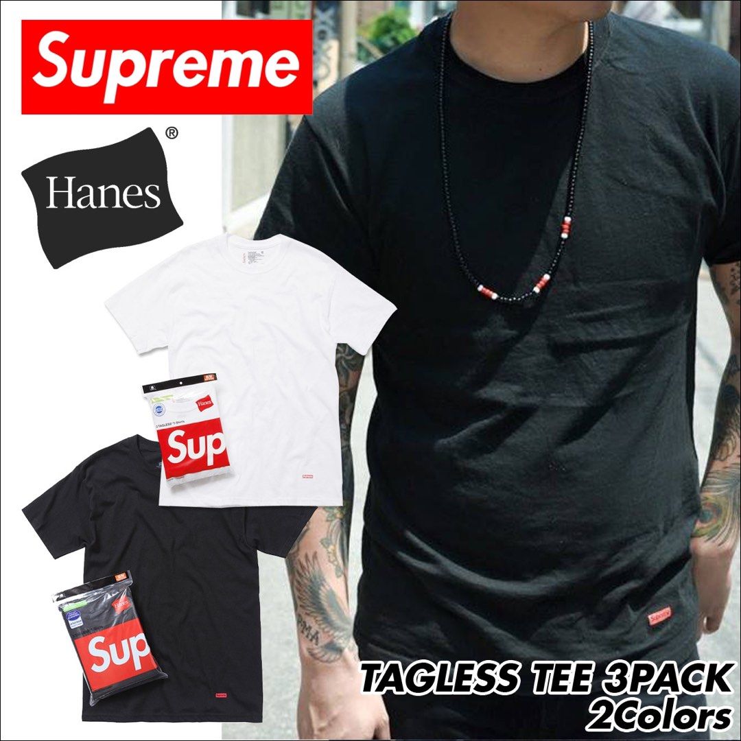 Supreme x hanes tagless tee deals