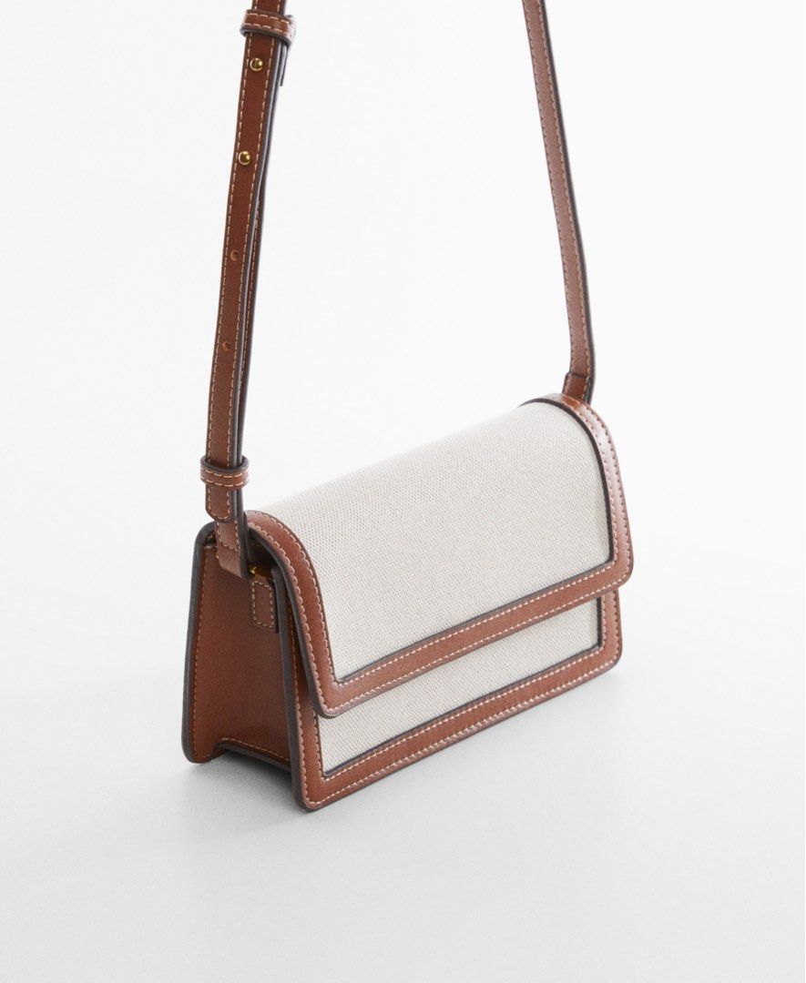 Tas Mango Canvas Slingbag TEXTURED BAG WITH FLAP LEATHER