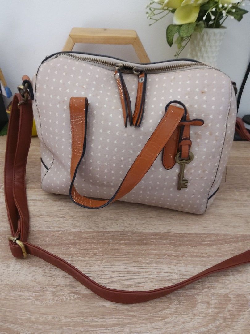 Fossil rachel satchel hearts on sale