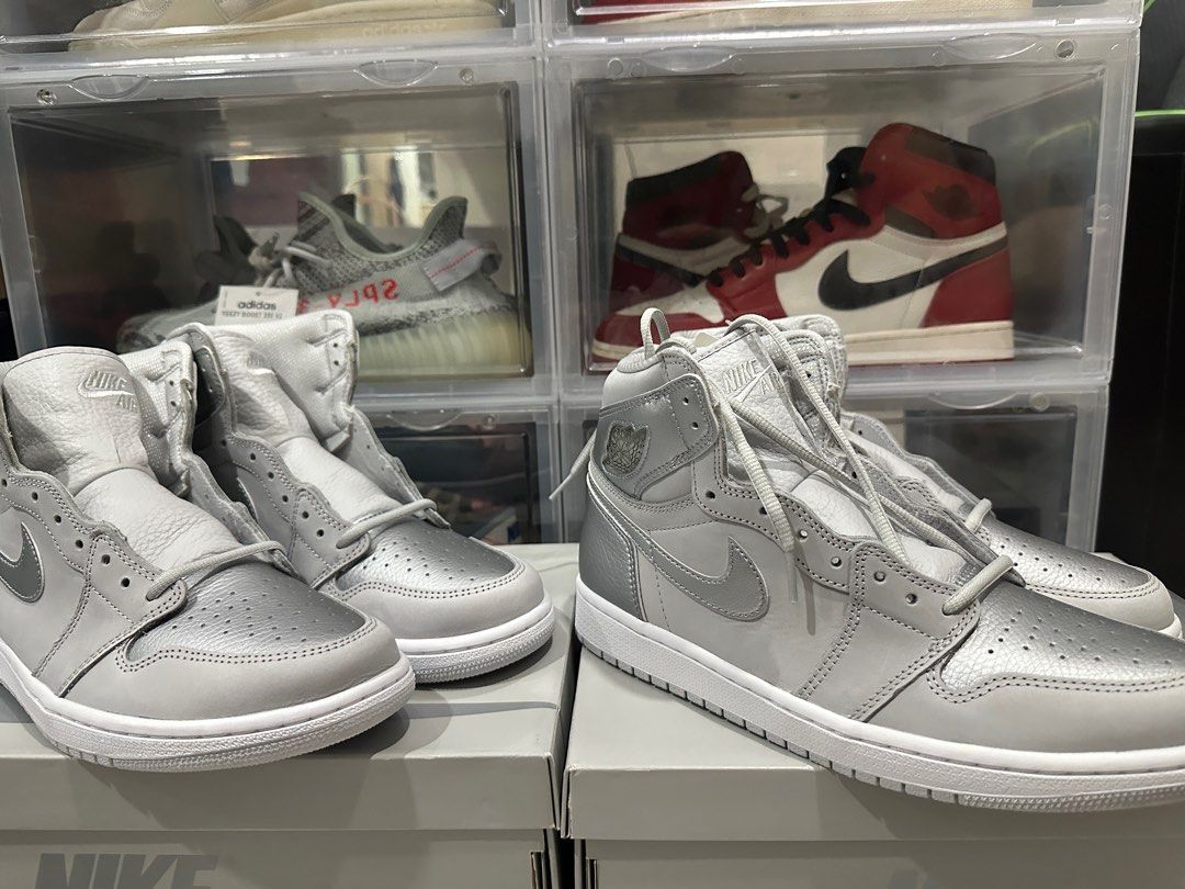 US 9 10 Air Jordan 1 Retro High OG CO.JP Metallic Silver Men s Fashion Footwear Sneakers on Carousell