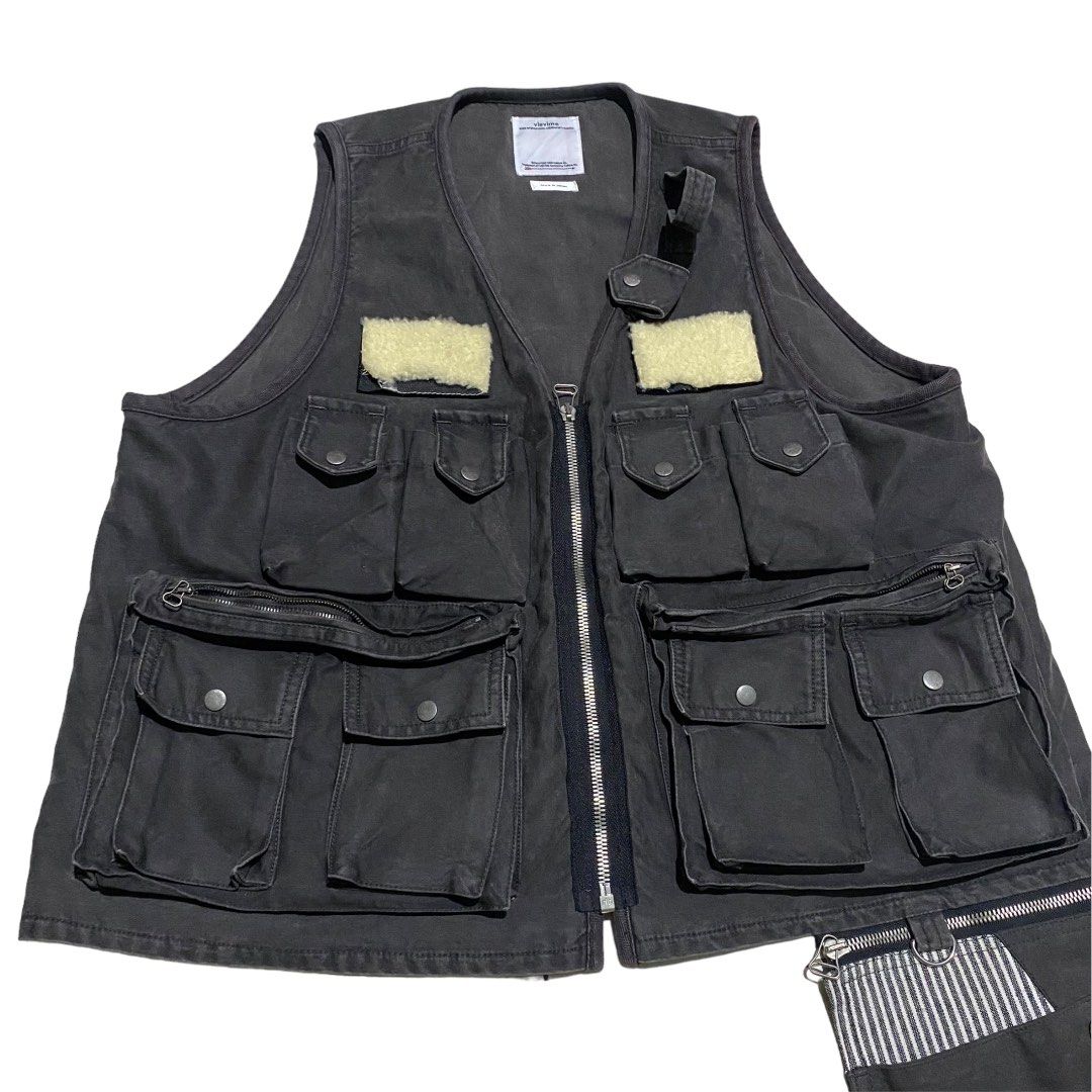 visvim 19FW PILAR FISHERMAN VEST GREEN SIZE2 INDIGO ICT