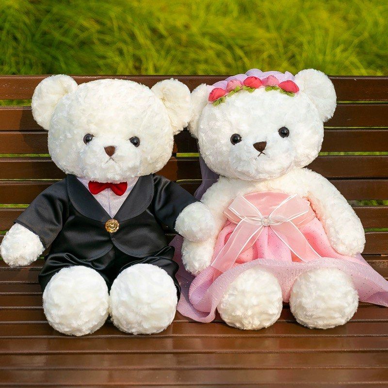 Wedding Teddy Bear Couple Hobbies Toys Toys Games on Carousell