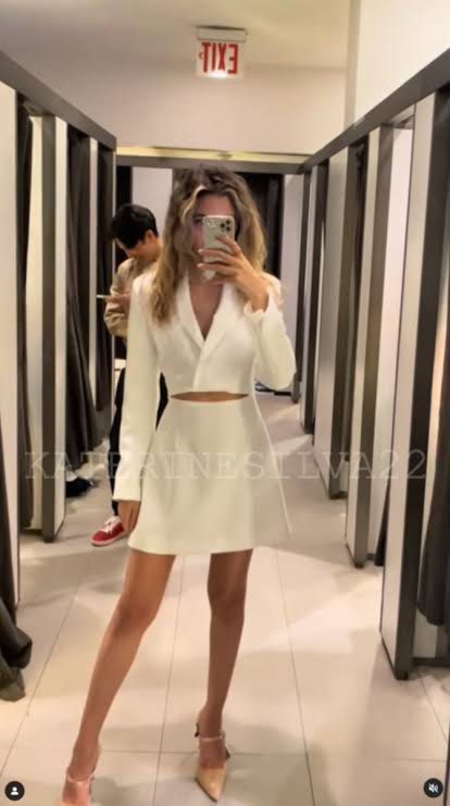 Zara Mini Blazer Dress Ecru