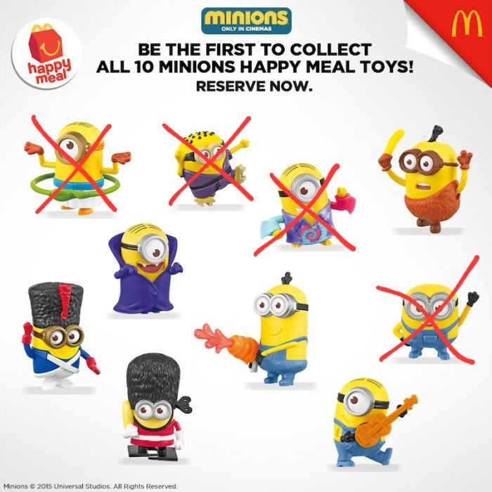 BNIB 2015 McD Minions McDonald's Happy Meal toys, Hobbies Toys