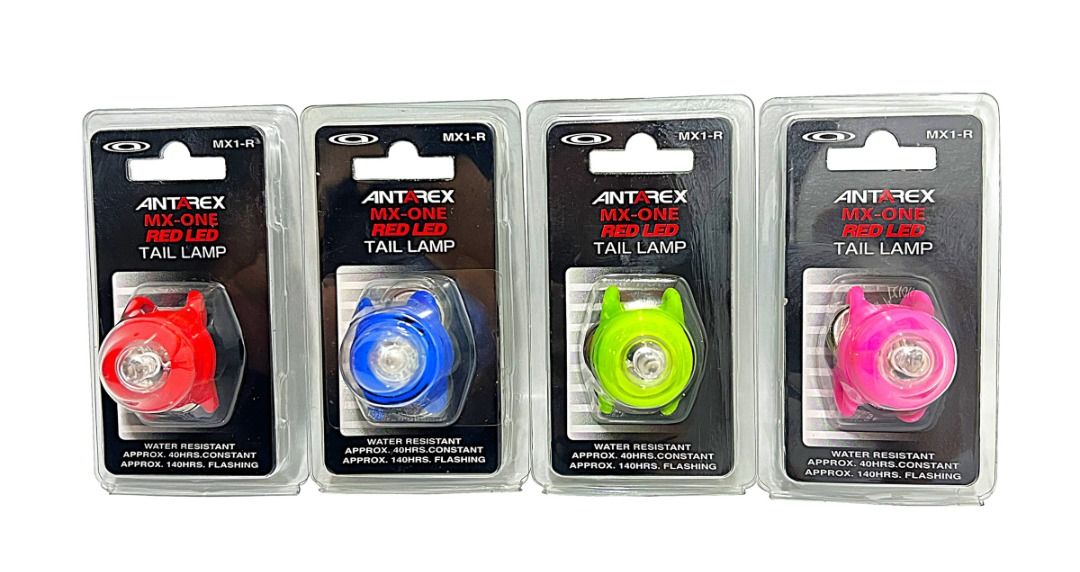 全新 Crops ANT-MX1-R 矽膠 紅光 防水 尾燈 前後燈 青蛙燈 電池閃光燈, 體育器材, 自行車及配件, 單車在旋轉拍賣