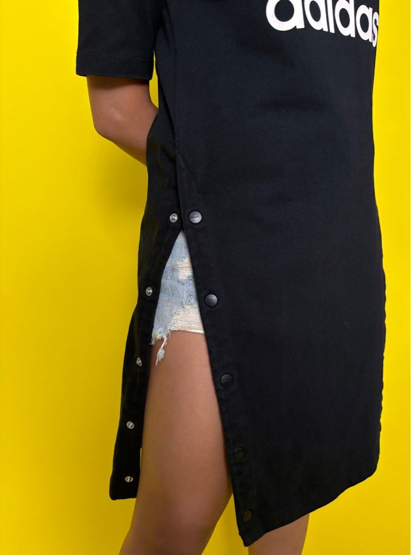 Adidas Originals tshirt jersey dress with button slits Women s Fashion Dresses Sets Dresses on Carousell