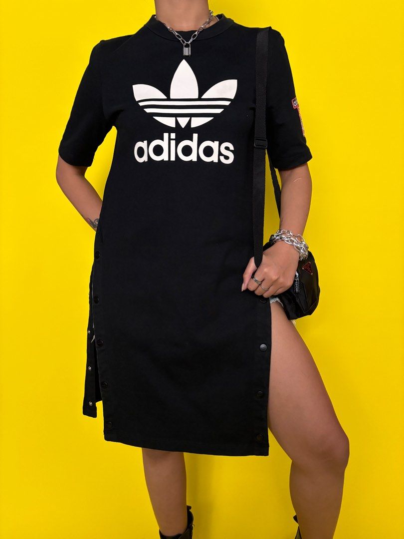 Adidas Originals tshirt jersey dress with button slits Women s Fashion Dresses Sets Dresses on Carousell