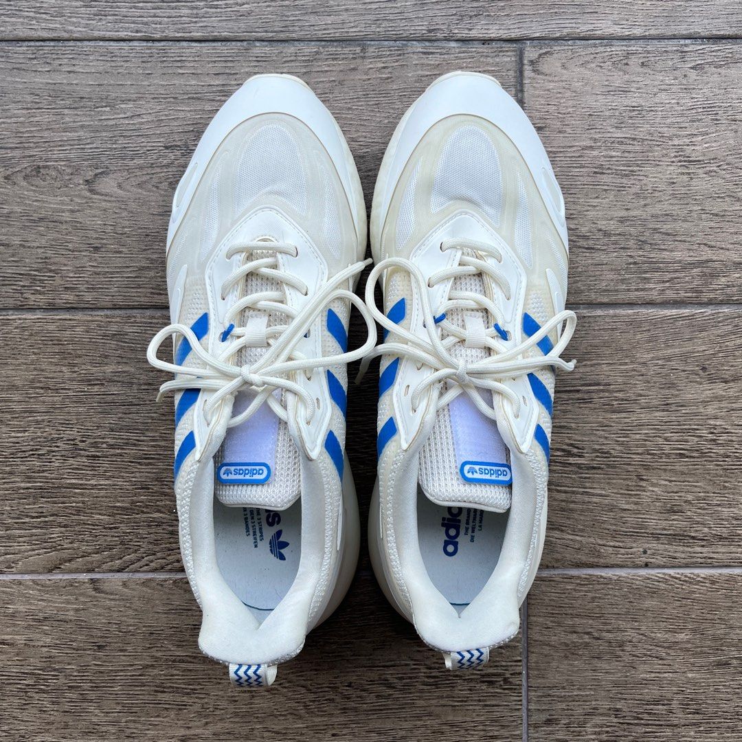 Adidas Originals ZX Boost 2.0 white sneakers US 10 Mens Men s Fashion Footwear Sneakers on Carousell
