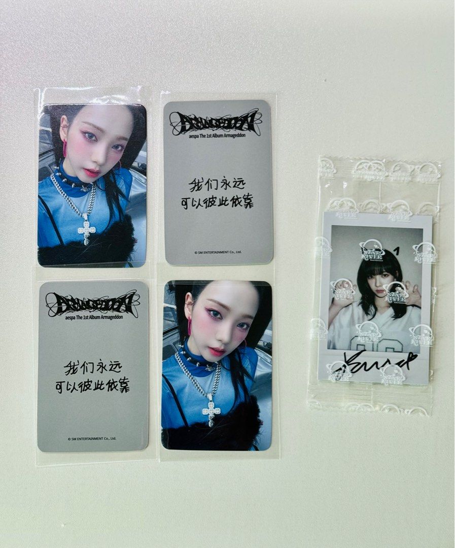 Aespa Karina Armageddon SR中文卡背特典, 興趣及遊戲, 收藏品及紀念品, 韓流- Carousell