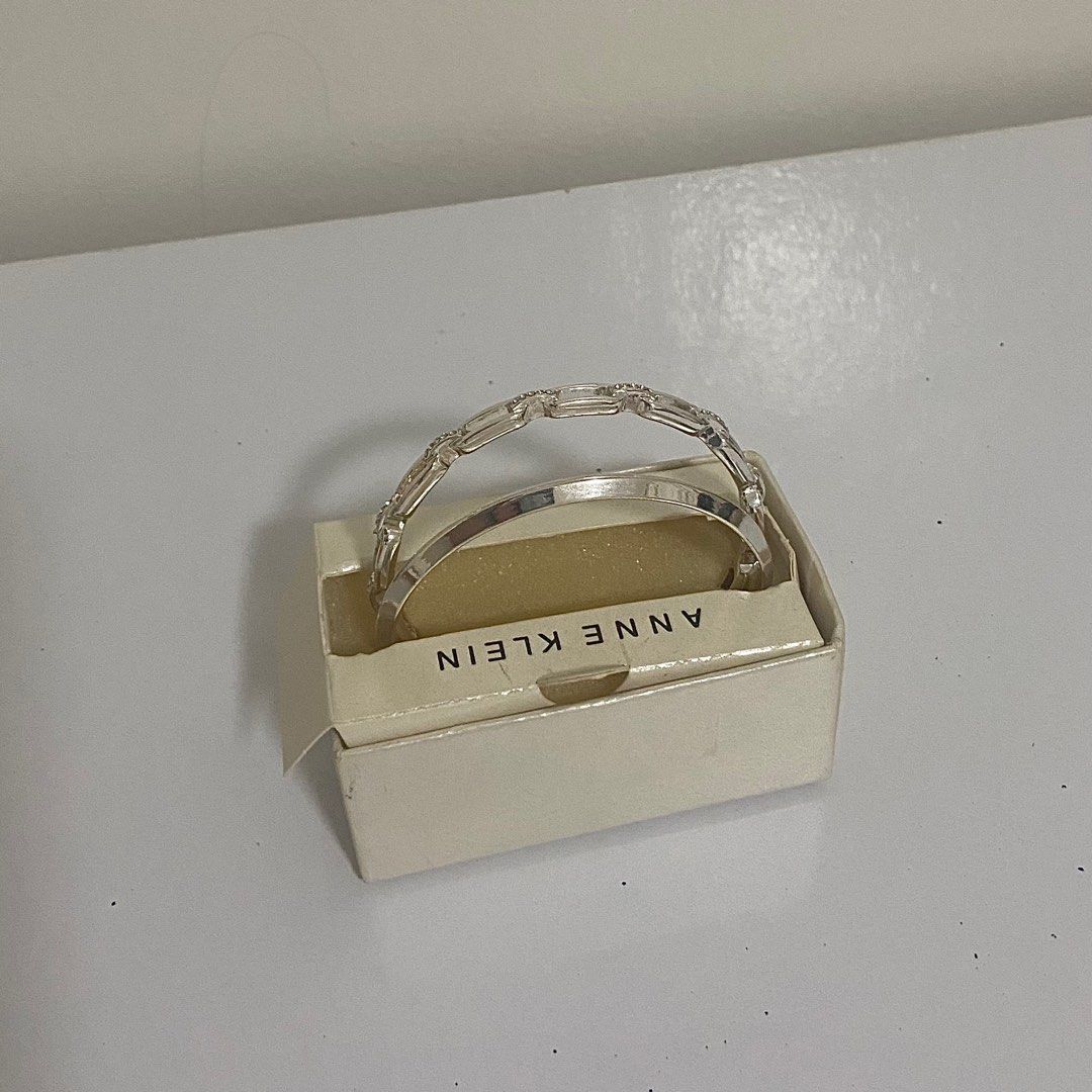 Anne Klein Silver Bangle Bracelet 2 (Category: Bracelets) located in Manila. Submitted by gavemeroses (Listing ID 1313715138, Image 1). Description: • 2 Anne Klein Silver Bangles • Used once only • Bought from a reseller • Meetup within QC area or lalamove or shpe e checkout tags: coach , steve madden , polene , loewe , kate spade , tory burch , anne klein.
