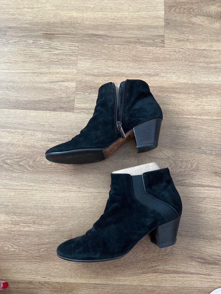 Aquatalia black suede designer boots