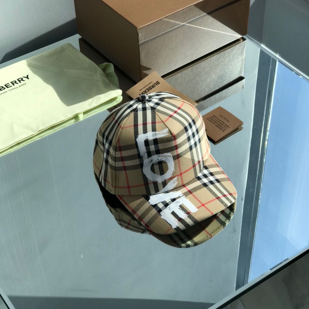 Authentic Burberry letter love printed plaid hat Women s Fashion Watches Accessories Hats Beanies on Carousell