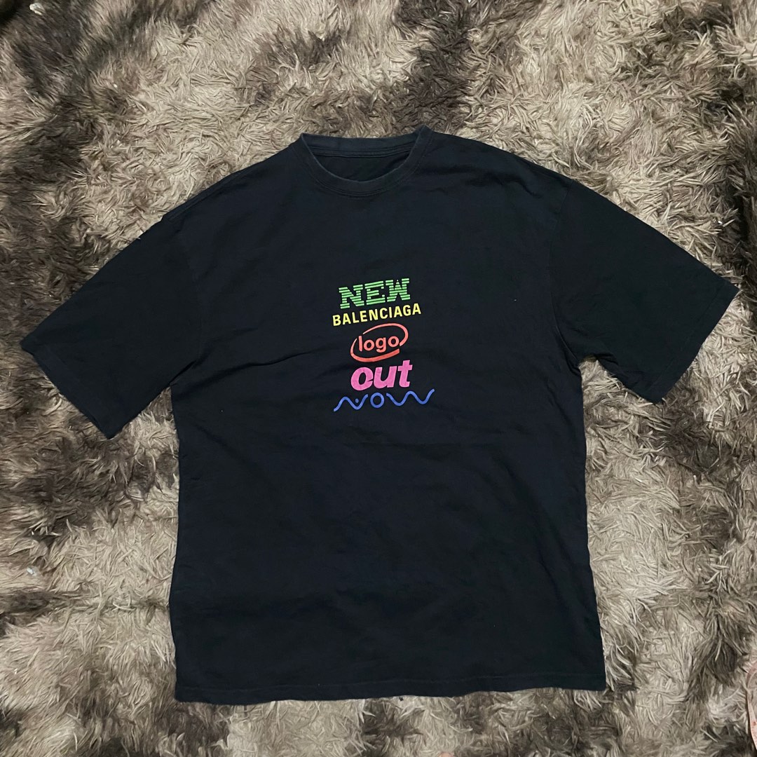 Balenciaga New Logo Out Men s Fashion Tops Sets Tshirts Polo Shirts on Carousell