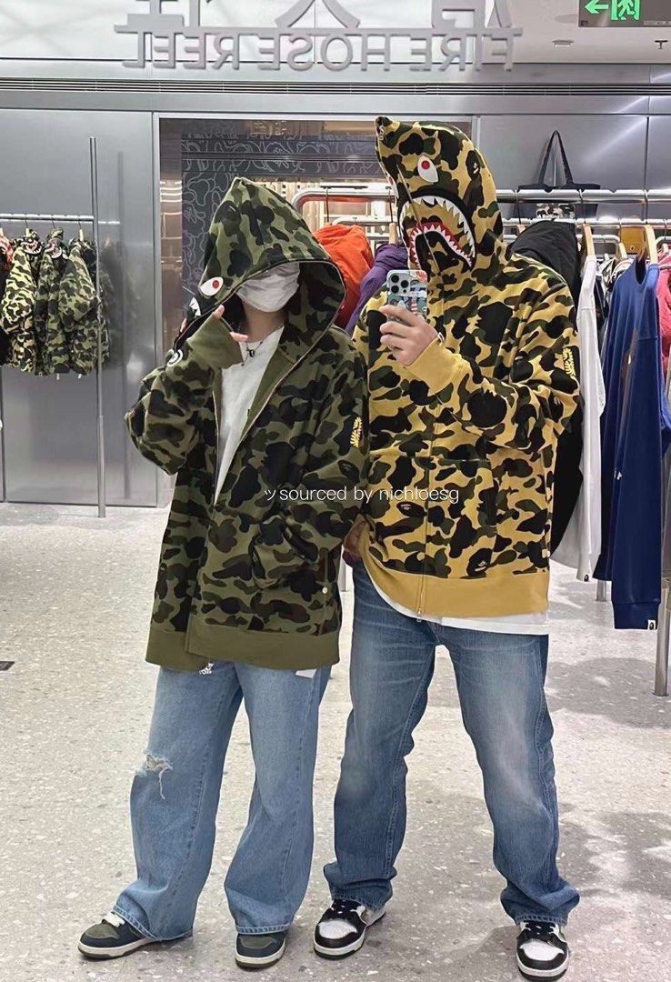BAPE 1ST CAMO 2ND SHARK FULL ZIP HOODIE, Men