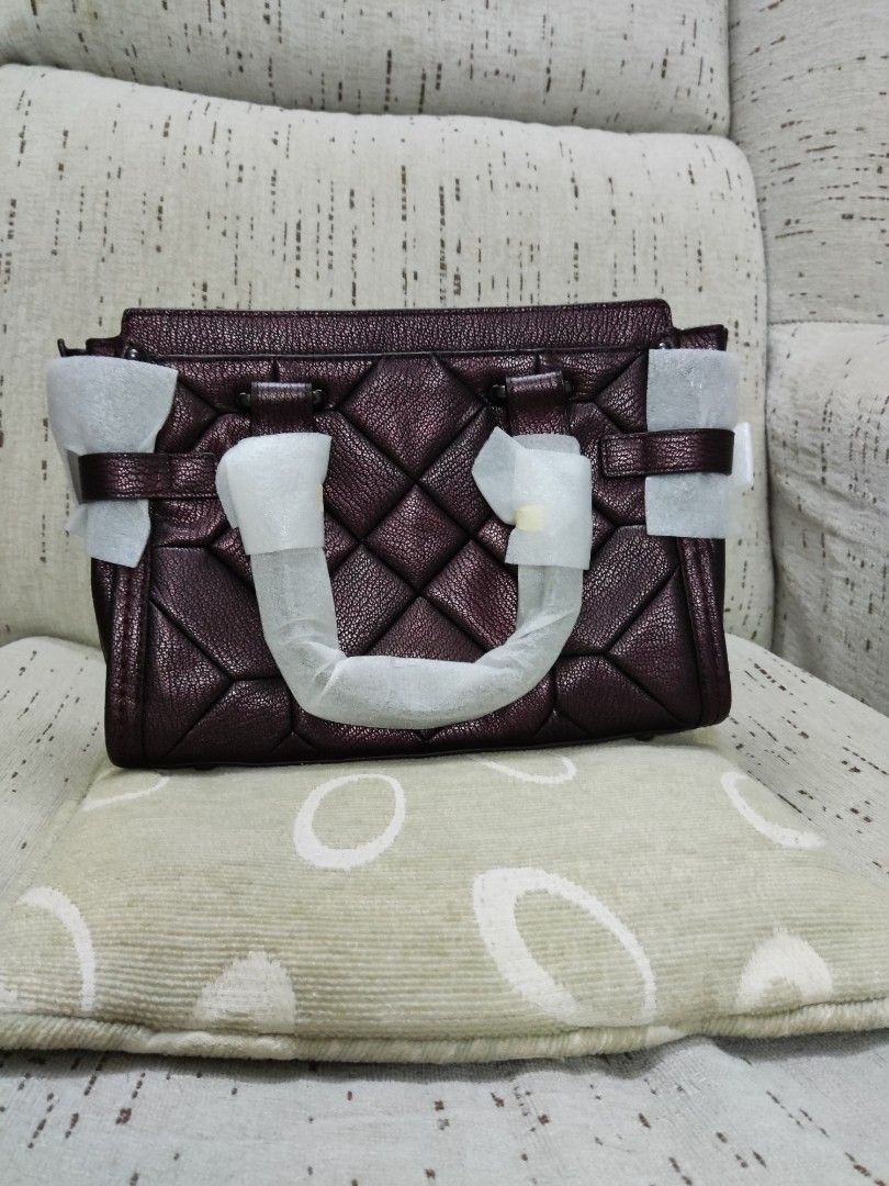 Brand New with Tag COACH Shoulder Bag Patchwork Polished Pebbled Leather Metallic Cherry Women s Fashion Bags Wallets Cross body Bags on Carousell