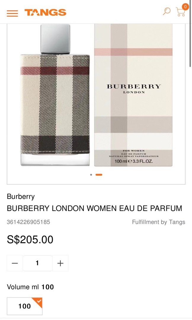 Burberry london women's 100ml edp spray outlet