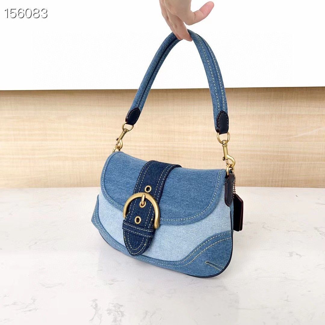 Coach CR737新品COACHレトロ ハンドバッグ 脇の下のバッグ ブルー Soho 