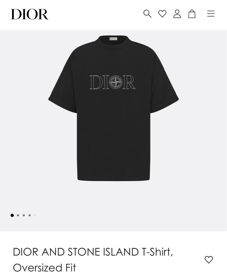 【本物保証 /関税・送料無料】Dior x Stone  T-Shirt Dior x Stone Island Oversized Fit T-Shirt Black Men's - FW24