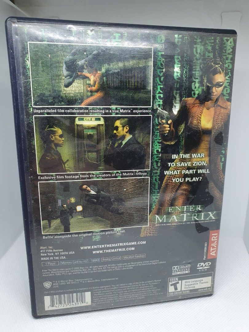 Enter The Matrix (GH) (Sony Playstation 2) (PS2) (Category: PlayStation) located in Quezon City. Submitted by itemsforadoption (Listing ID 1313698886, Image 2). Description: Rfs: Its 2024! Happy New Year! Hoping you have a good year ahead of you! If you have questions feel free to send a message. Though I'll most likely be able to reply from 10am to 8pm. Please be patient and understanding. Decluttering games and items that I've picked up or for 