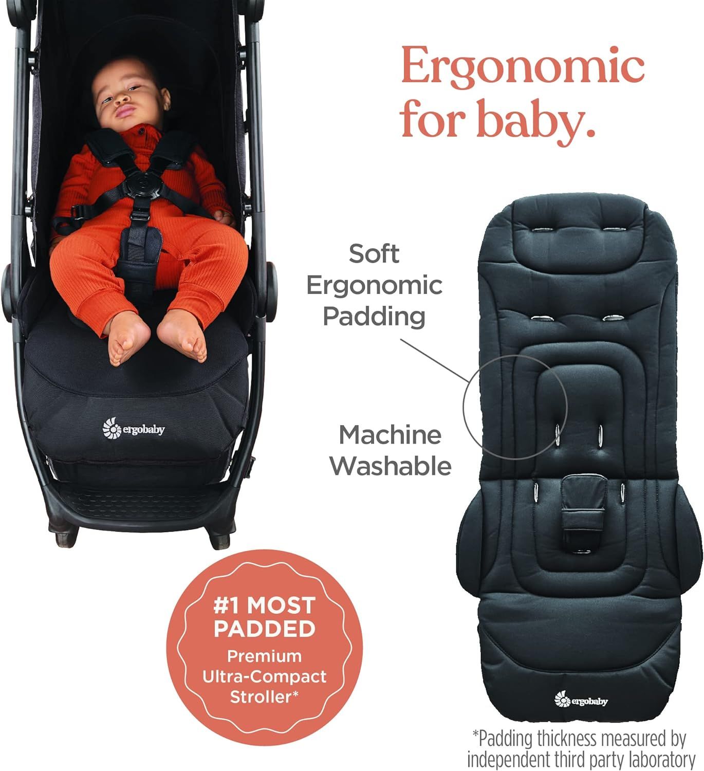 Ergobaby Metro Compact Baby Stroller Lightweight Umbrella Stroller Folds Down for Overhead Airplane Storage Carries up to 50 lbs Car Seat Compatible Slate Grey Slate Grey Babies Kids Going Out Strolle...