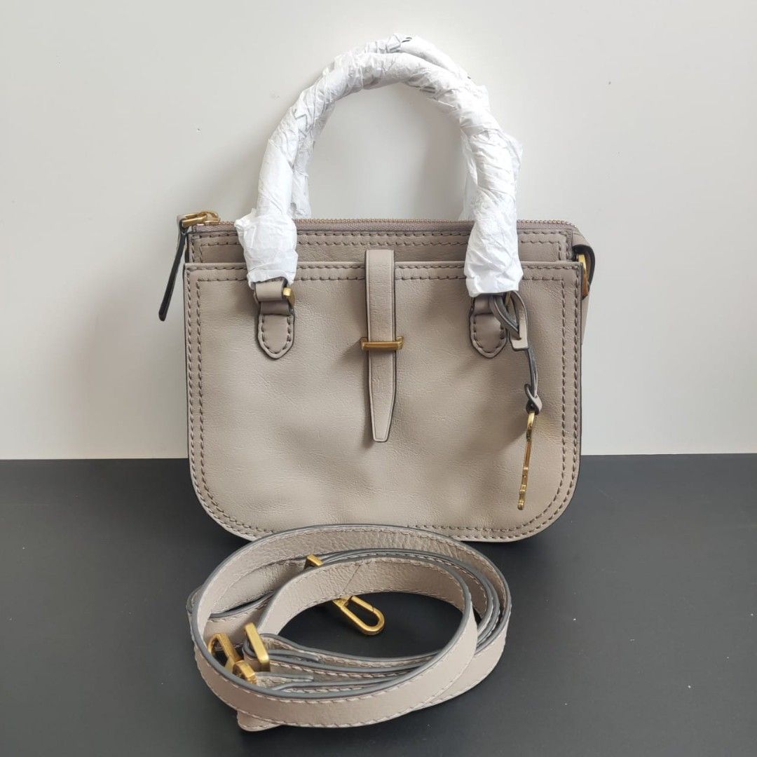 Fossil ryder satchel light taupe clearance
