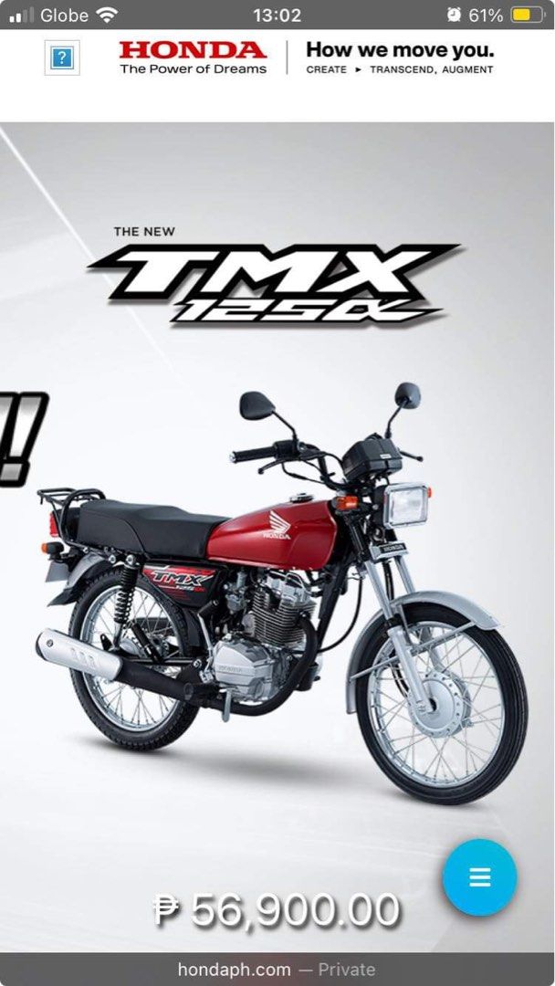 Honda TMX 125 Alpha Motorbikes Motorbikes for Sale on Carousell
