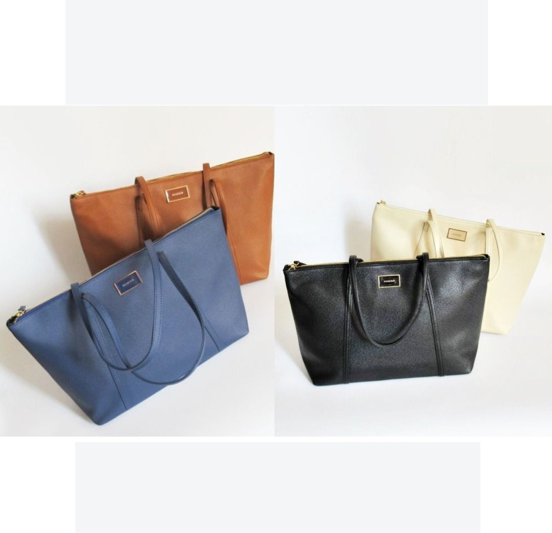 Instock MANGO MNG Classic Shoulder Tote Bag Black Blue Camel Nude ASC3435 FREE Courier Delivery premium work women handbag top handle laptop